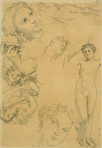 Blatt mit Studien (Replik) von Ignace Henri Jean Fantin Latour