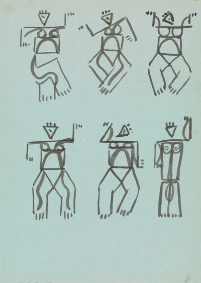 Sechs Studien von tanzenden Figuren von Henri Gaudier Brzeska