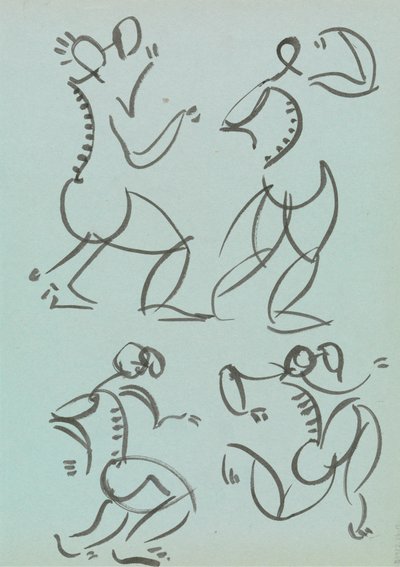 Zwei Ganzkörperfiguren von Henri Gaudier Brzeska