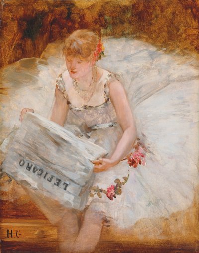 Ballerina liest Le Figaro, ca. 1885 von Henri Gervex