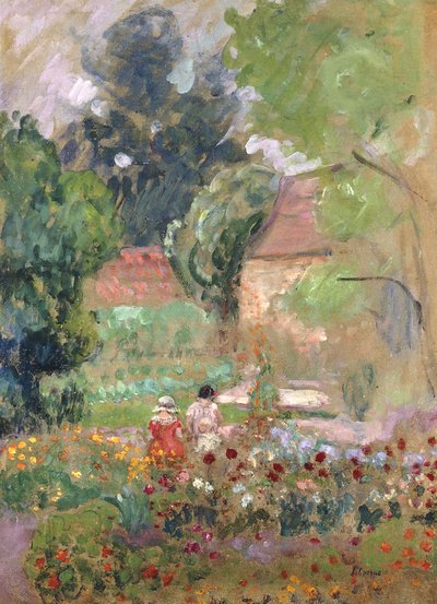 Marthe, Nono und Pierre im Garten von Henri Lebasque