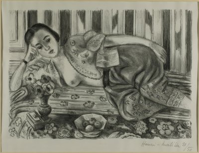 Odaliske in roten Satin-Pantalons von Henri Matisse