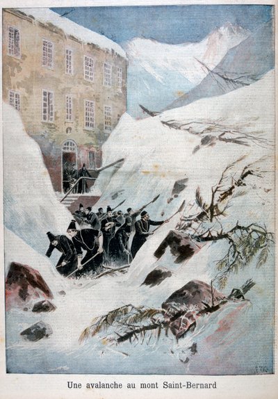 Lawine am Mont Saint-Bernard, Schweiz, 1897 von Henri Meyer