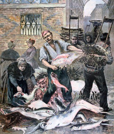 Der Fischmarkt, Paris, 1893 von Henri Meyer