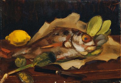 Fischstillleben mit Zitrone von Henri Victor Gabriel Le Fauconnier