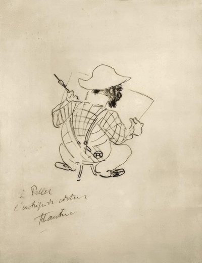 Karikatur-Selbstporträt von Henri de Toulouse Lautrec