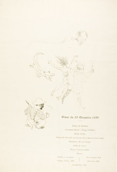 Das Krokodil, Menü von Henri de Toulouse Lautrec