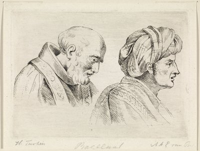 Geistlicher und ein Mann mit Turban von Henricus Turken