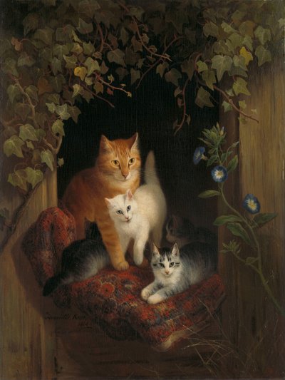 Katze mit Kätzchen von Henriëtte Ronner