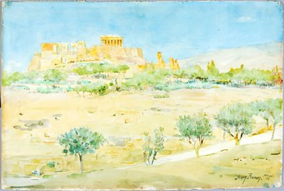 Gesamtansicht der Akropolis bei Sonnenuntergang von Henry Bacon