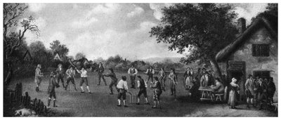 Ein Landkricketspiel, 19. Jahrhundert, 1912 von Henry Dixon