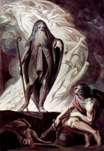 Theresias erscheint dem Ulysseus während der Opferung von Johann Heinrich Füssli