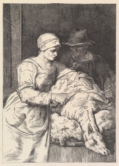 Der Schafscherer, 19. Jahrhundert von Henry Linton