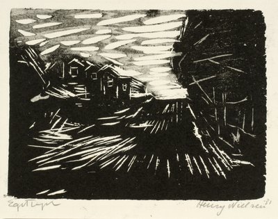 Breite Straße, Häuser, Bäume von Henry Nielsen