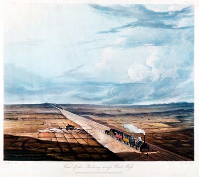 Zug überquert Chat Moss, Lancashire, 1831 von Henry Pyall