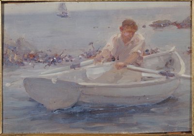 Mann in einem Ruderboot, 1907 von Henry Scott Tuke