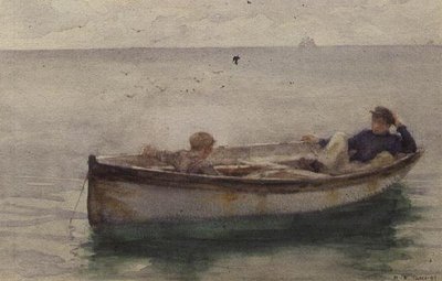 Zwei Jungen in einem Ruderboot von Henry Scott Tuke