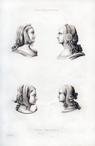 Kopfbedeckungen, frühes 16. Jahrhundert, 1843 von Henry Shaw