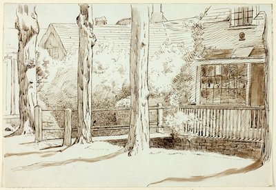 Haus und alte Bäume von Henry Stacy Marks