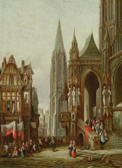 Kirchliche Prozession betritt eine Kathedrale von Henry Thomas Schafer