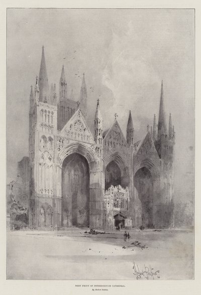 Westfront der Kathedrale von Peterborough von Herbert Railton