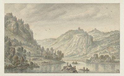 Rhein bei den Drachenfels von Herman Saftleven