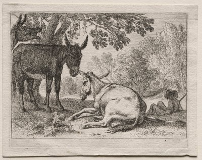 Tiere in Landschaften: Esel von Herman van Swanevelt