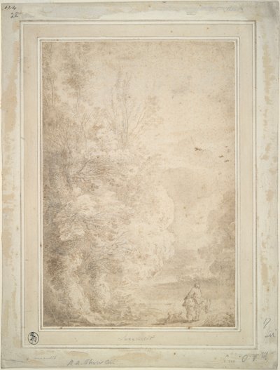 Landschaft mit Reisendem auf Esel von Herman van Swanevelt