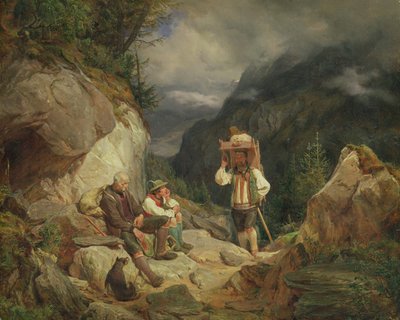 Rast auf dem Berg, 1848 von Hermann Kauffmann