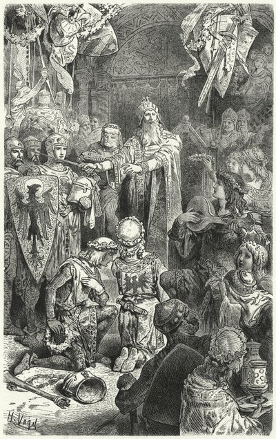 Friedrich Barbarossa bei einem Fest in Mainz von Hermann Vogel