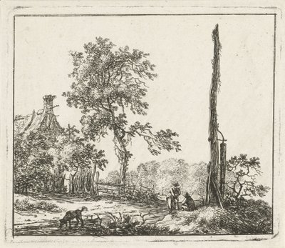 Landschaft mit hohem Pfahl von Hermanus Fock