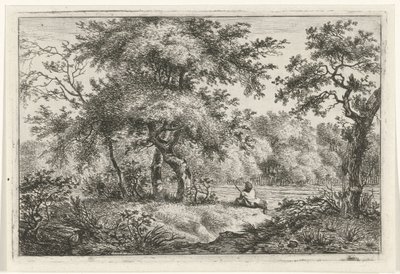 Ruhender Mann im Wald von Hermanus Fock