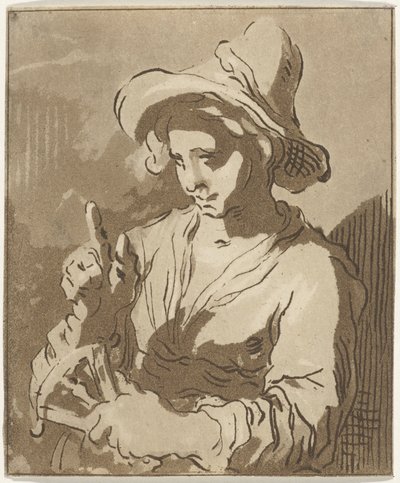 Frau mit Fächer von Hermanus Fock