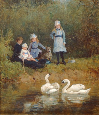 Die Schwäne beobachten von Heywood Hardy