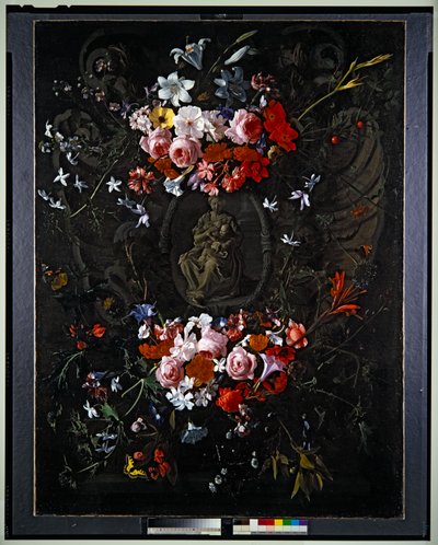 Kartusche mit Blumen von Hieronymus the Elder Galle