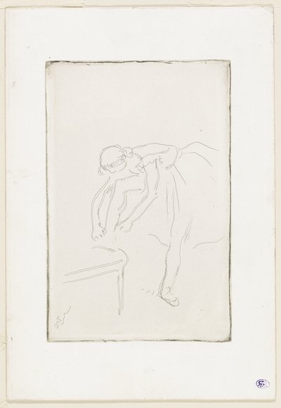 Tänzerin zieht ihren Schuh an von Hilaire Germain Edgar Degas