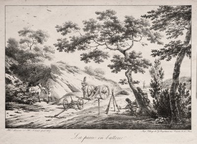 Die Kanone bereit zum Feuern, 1817 von Hippolyte Lecomte