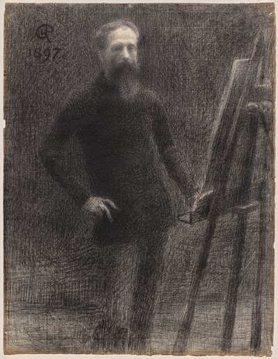 Selbstporträt am Staffelei von Hippolyte Petitjean