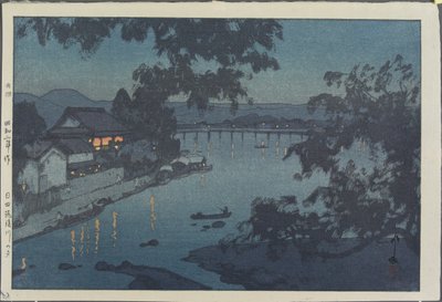 Abend am Chikugo-Fluss in Hita von Hiroshi Yoshida