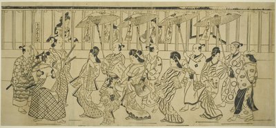 Eine Parade von Kurtisanen von Hishikawa Moronobu