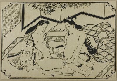 Ein Blatt aus einem Shunga-Album von Hishikawa Moronobu