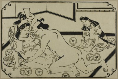 Ein Blatt aus einem Shunga-Album von Hishikawa Moronobu