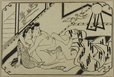 Ein Blatt aus einem Shunga-Album von Hishikawa Moronobu