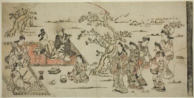 Blumenbetrachtung von Hishikawa Moronobu
