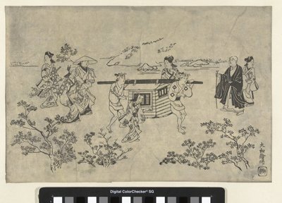 Reisende Gesellschaft von Hishikawa Moronobu