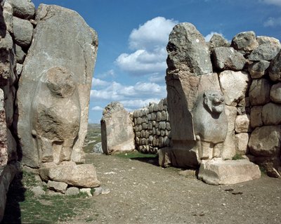 Löwentor in den Mauern von Hattusa von Hittite