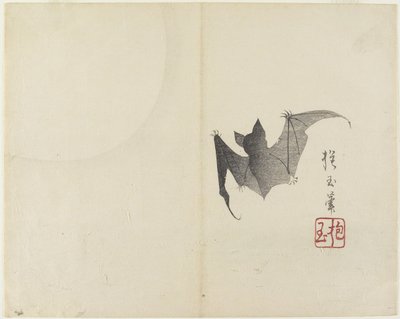 (Fledermaus und Mond), ca. 1830 von Hogyoku
