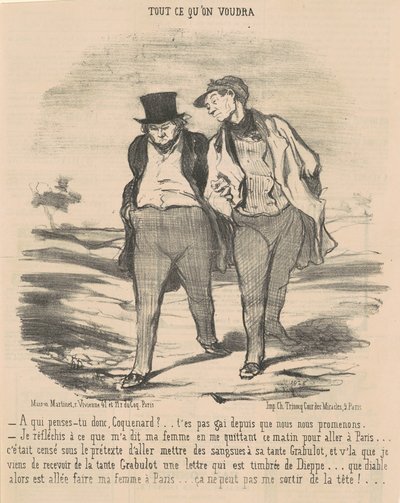 An wen denkst du also, Schurke? ... von Honoré Daumier