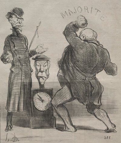 Aktualitäten (Tafel 183): Die eigene Stärke testen von Honoré Daumier