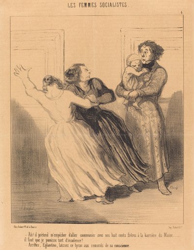 Ah! er behauptet, mich daran zu hindern, zu gehen... von Honoré Daumier